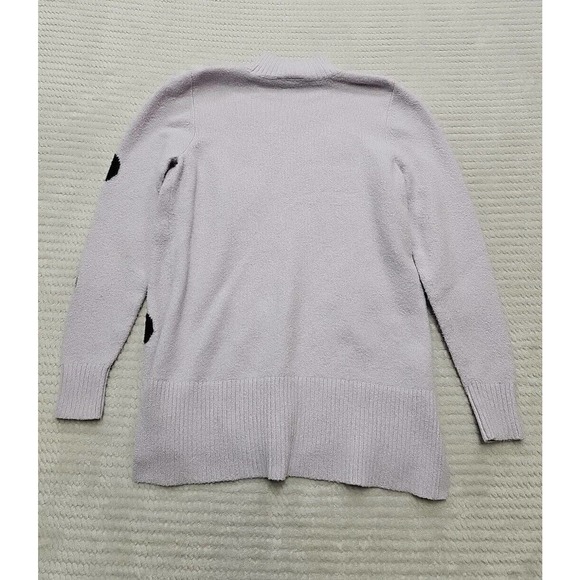 Loft Outlet Sweater Womens Medium Petite Purple With Black Polka Dots - Picture 6 of 7